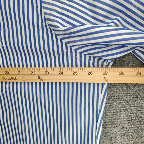Brooks Brothers Regent Button-Down Non-Iron 18 4/5 Cotton Blue Striped Button Up - Picture 13 of 15